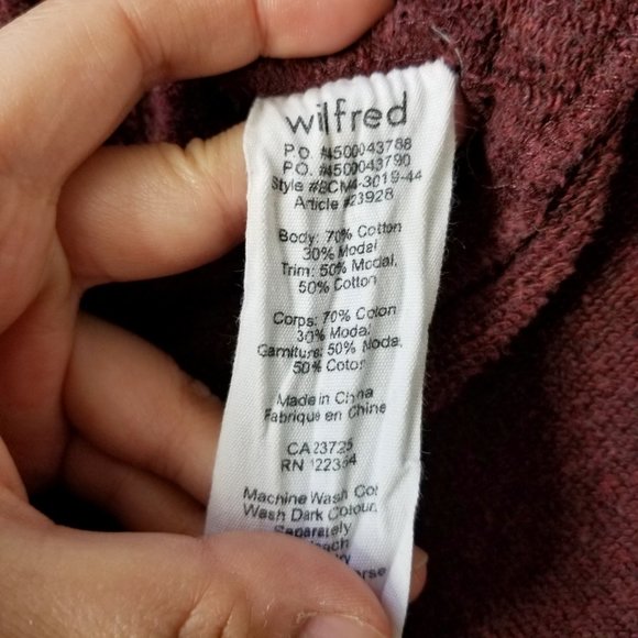 WILFRED Aritzia Red Diderot Cocoon Cardigan Sweater - Picture 11 of 12